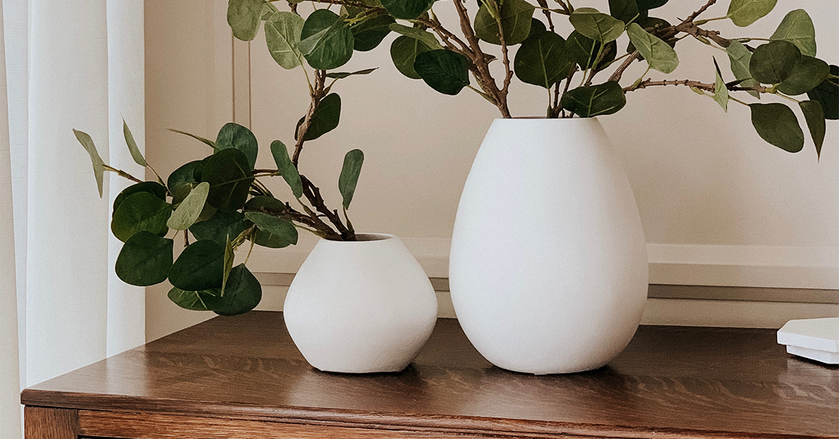 Artificial Botanicals (all size matter) and Vases or planters: A Low-Maintenance way to Bring Nature Indoors 